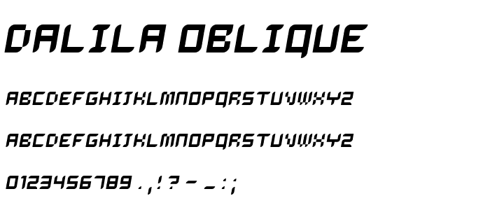 Dalila Oblique font
